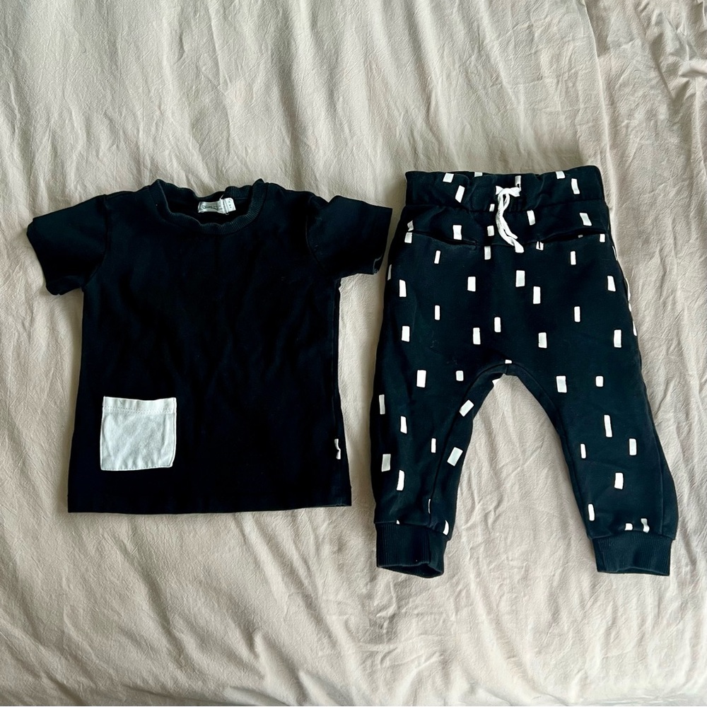 MILES BABY tshirt and sweatpants set.